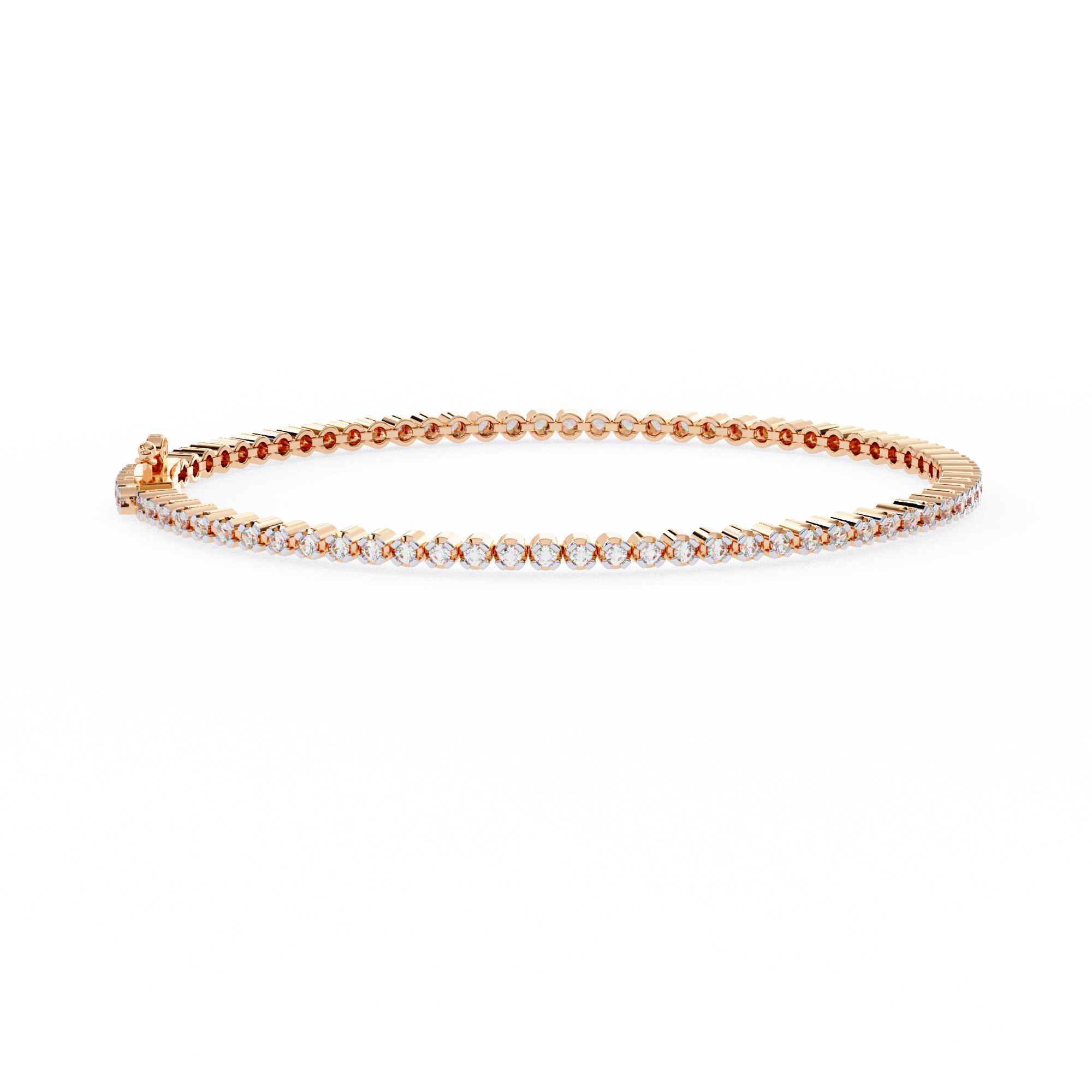 Solitairekart 1.13ct Round Cut Natural Diamond Tennis Bracelet-HI Color. VS-SI Clarity